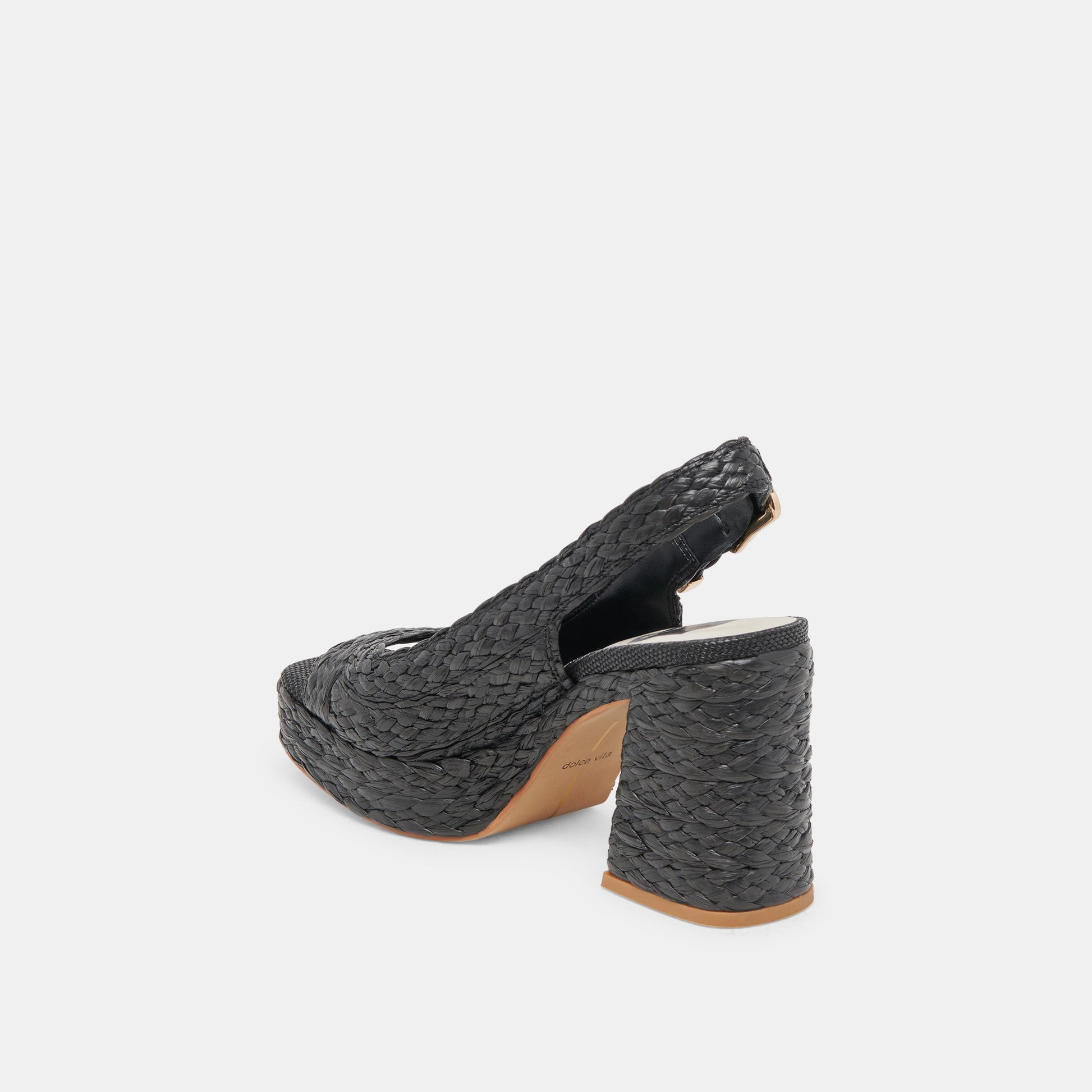Dolce Vita FLORES HEELS ONYX RAFFIA