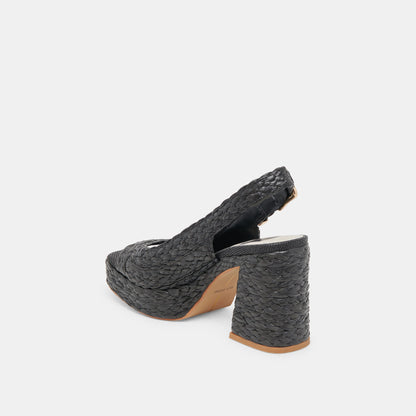 Dolce Vita FLORES HEELS ONYX RAFFIA