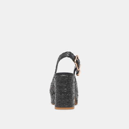 Dolce Vita FLORES HEELS ONYX RAFFIA