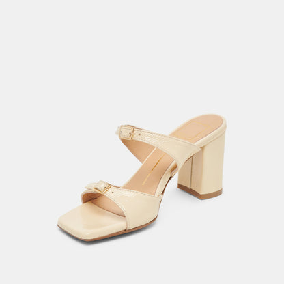 Dolce Vita SHANE HEELS LIGHT YELLOW CRINKLE PATENT