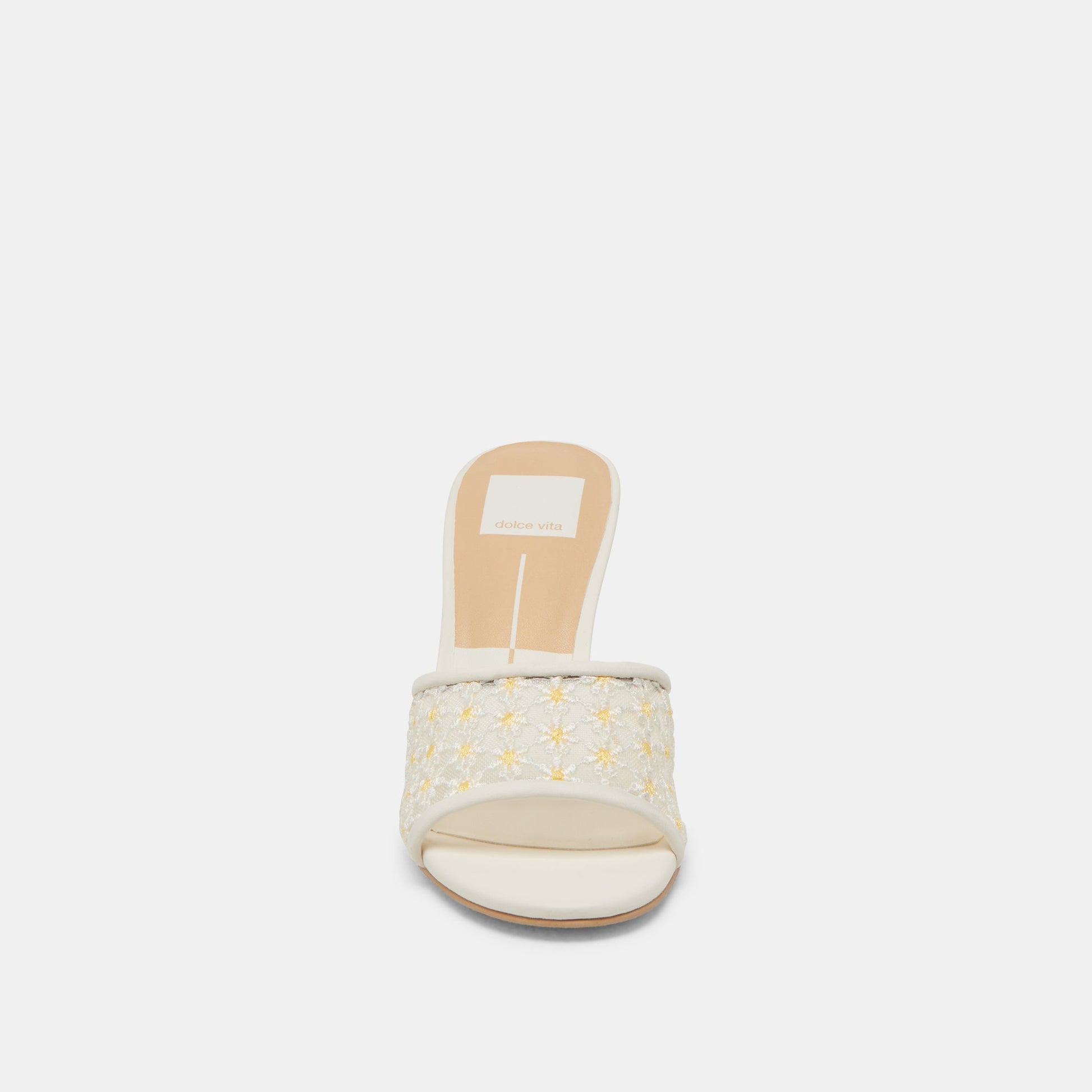 Dolce Vita LAVENA FLORAL HEELS WHITE YELLOW FLORAL MESH