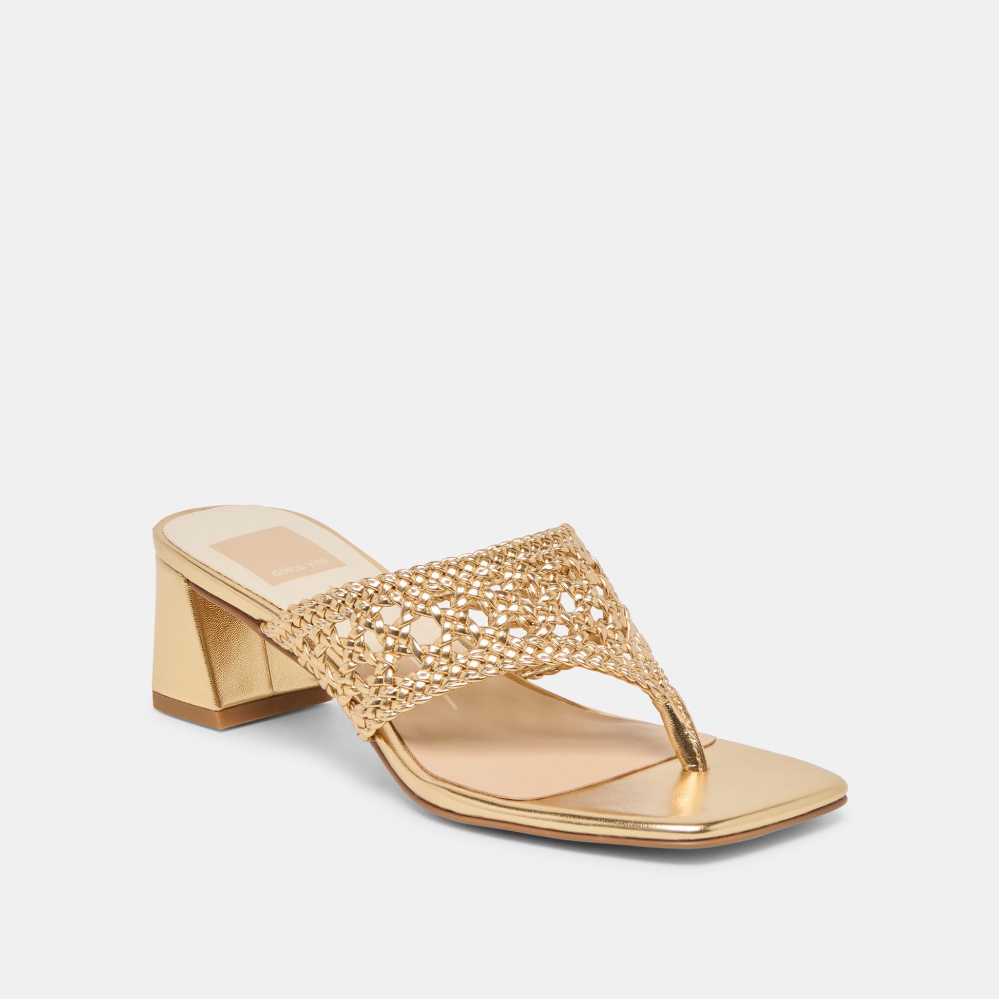 Dolce Vita Barlo Gold Woven Stella Heels