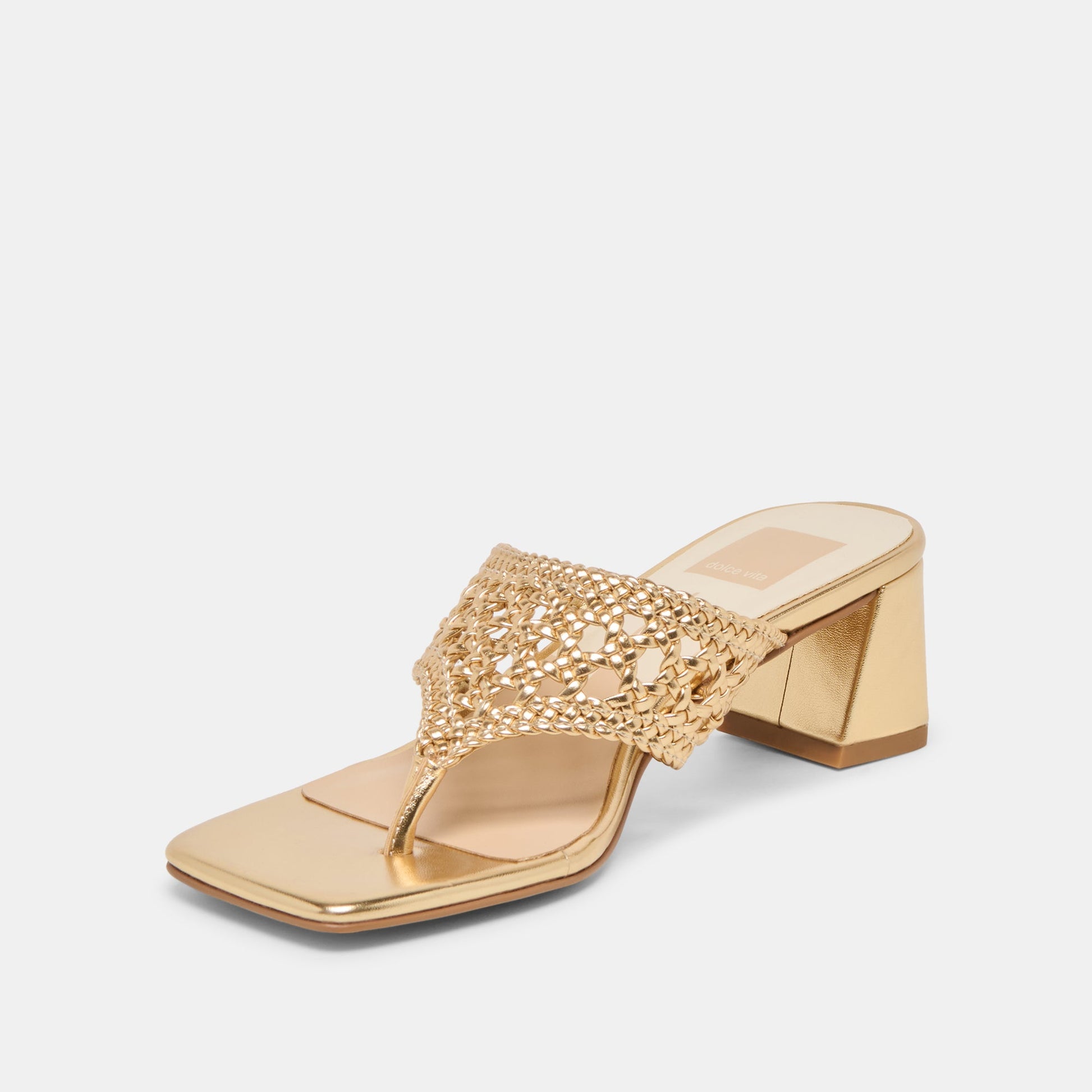 Dolce Vita Barlo Gold Woven Stella Heels