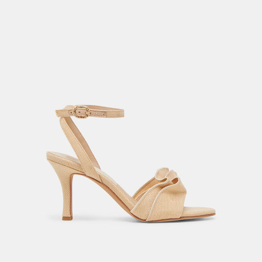 Dolce Vita LUNETE HEELS LT NATURAL WOVEN RAFFIA