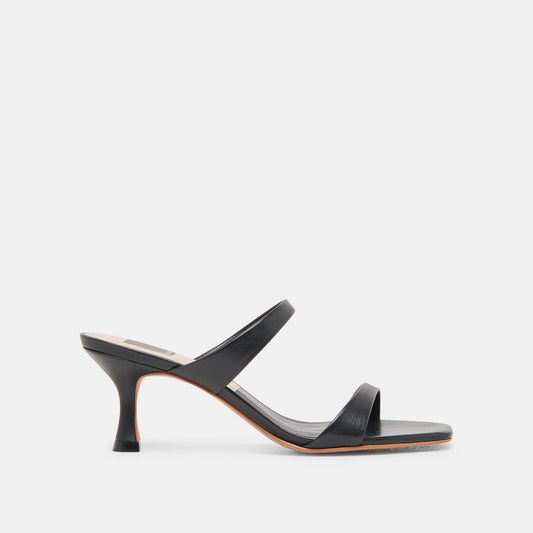 Dolce Vita Genora Wide Black Leather Heels