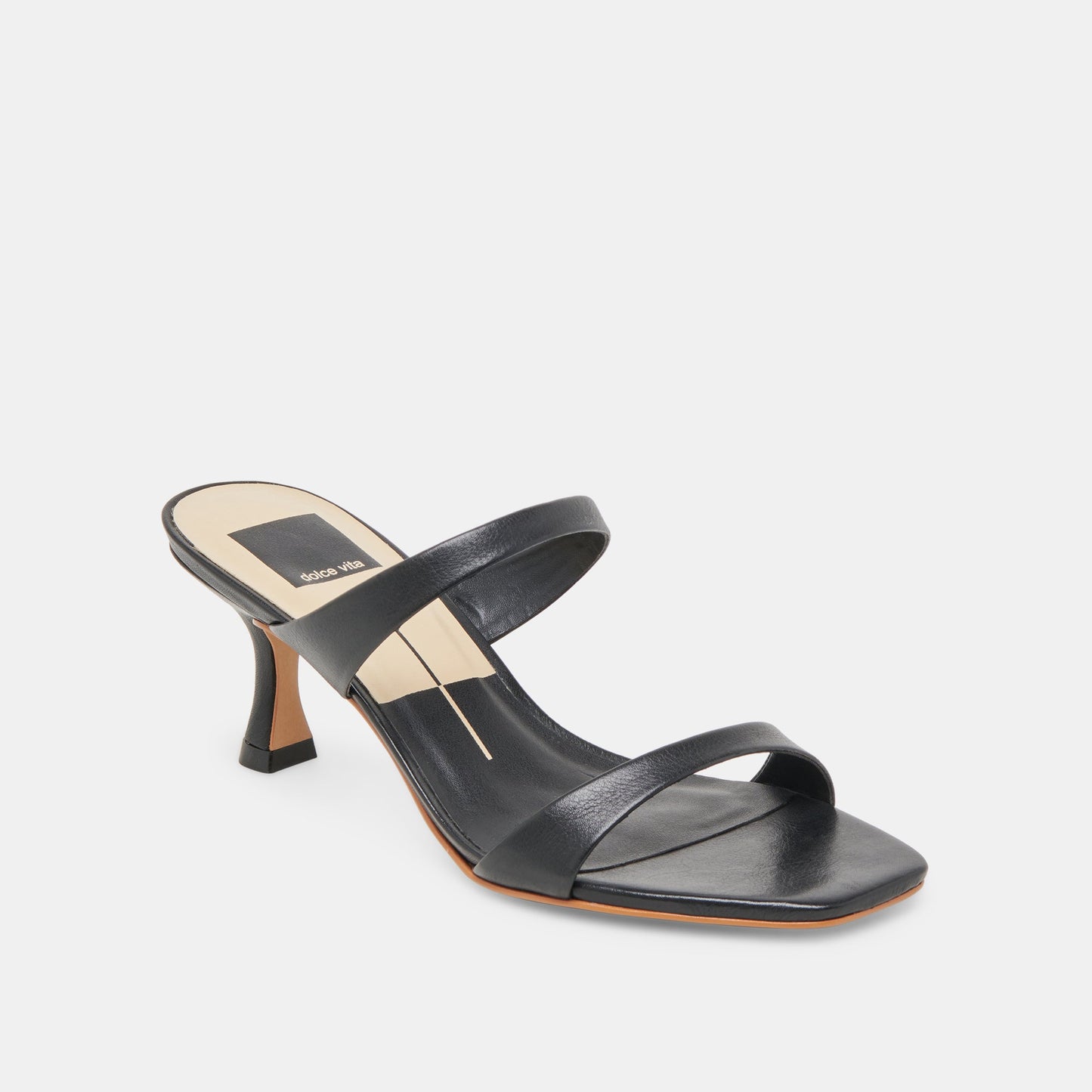 Dolce Vita Genora Wide Black Leather Heels