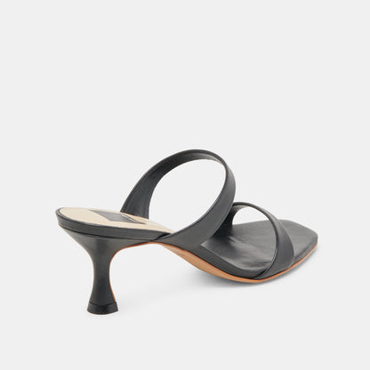 Dolce Vita Genora Wide Black Leather Heels
