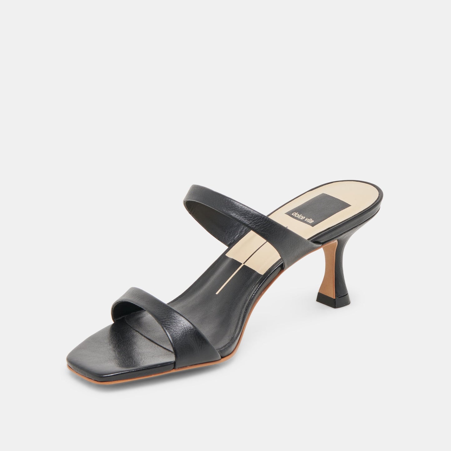 Dolce Vita Genora Wide Black Leather Heels