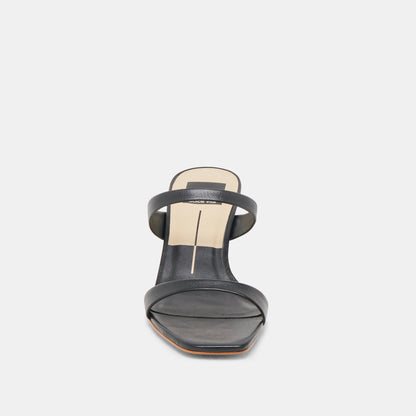 Dolce Vita Genora Wide Black Leather Heels