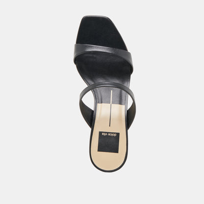 Dolce Vita Genora Wide Black Leather Heels