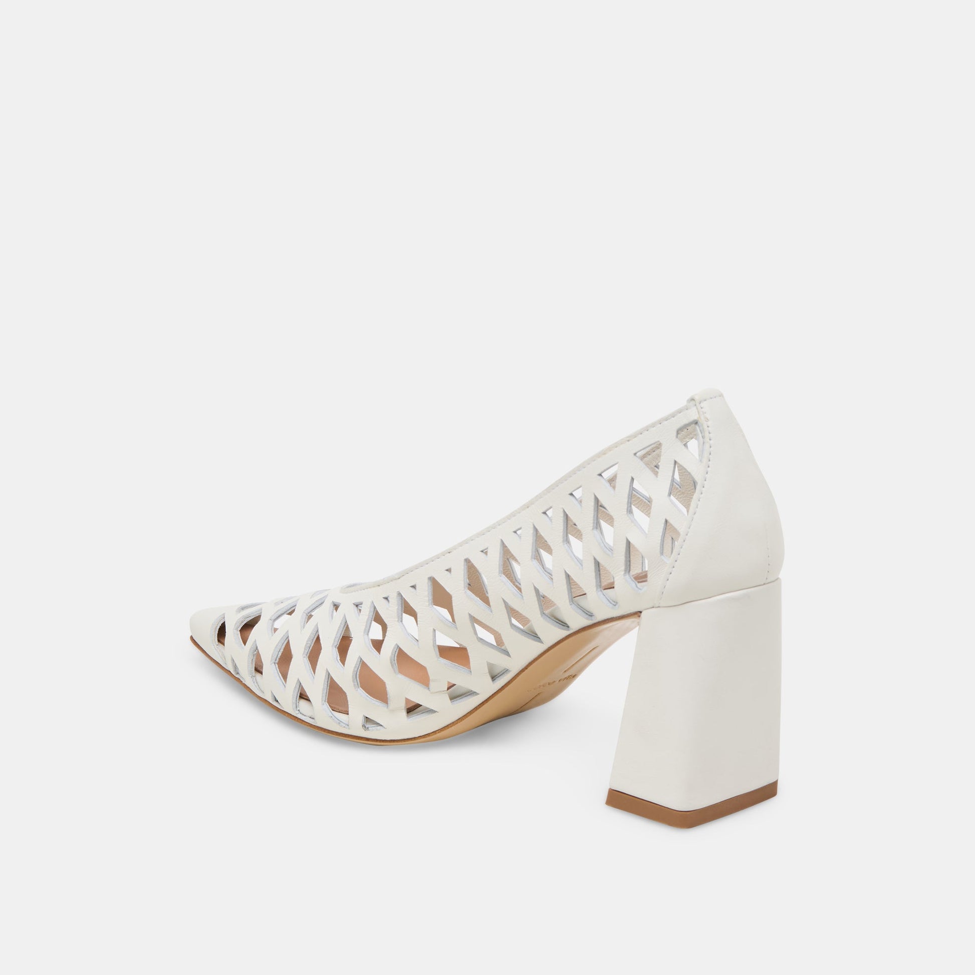 Dolce Vita Tanya Bone Woven Leather Heels