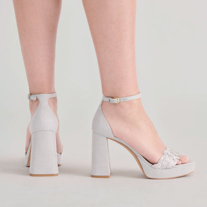 Dolce Vita PELTIN HEELS GREY WOVEN RAFFIA