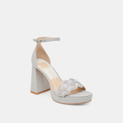 Dolce Vita PELTIN HEELS GREY WOVEN RAFFIA
