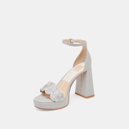 Dolce Vita PELTIN HEELS GREY WOVEN RAFFIA