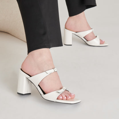 Dolce Vita SHANE HEELS OFF WHITE CRINKLE PATENT