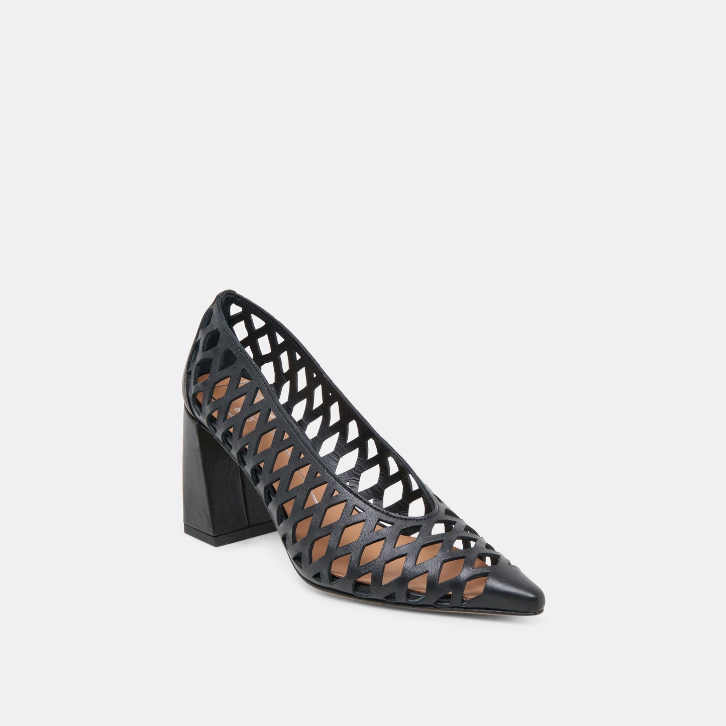 Dolce Vita Tanya Black Woven Leather Heels