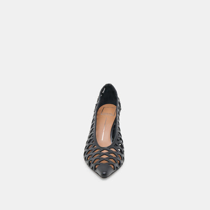 Dolce Vita Tanya Black Woven Leather Heels