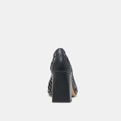 Dolce Vita Tanya Black Woven Leather Heels