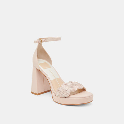 Dolce Vita PELTIN HEELS LIGHT PINK WOVEN RAFFIA