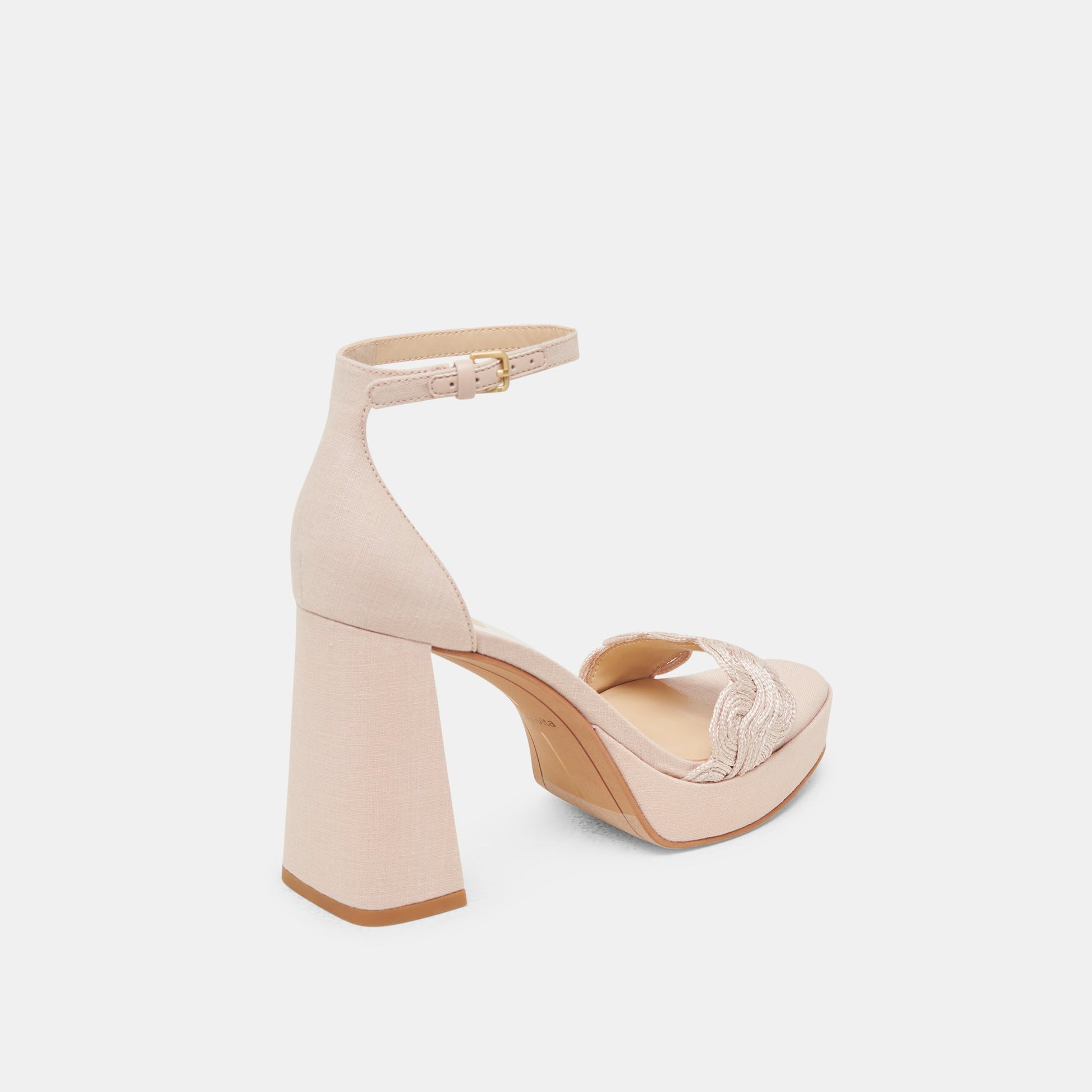 Dolce Vita PELTIN HEELS LIGHT PINK WOVEN RAFFIA