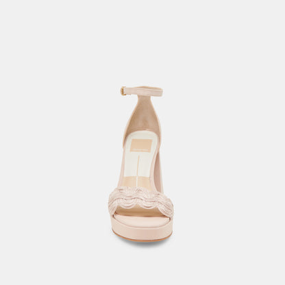 Dolce Vita PELTIN HEELS LIGHT PINK WOVEN RAFFIA