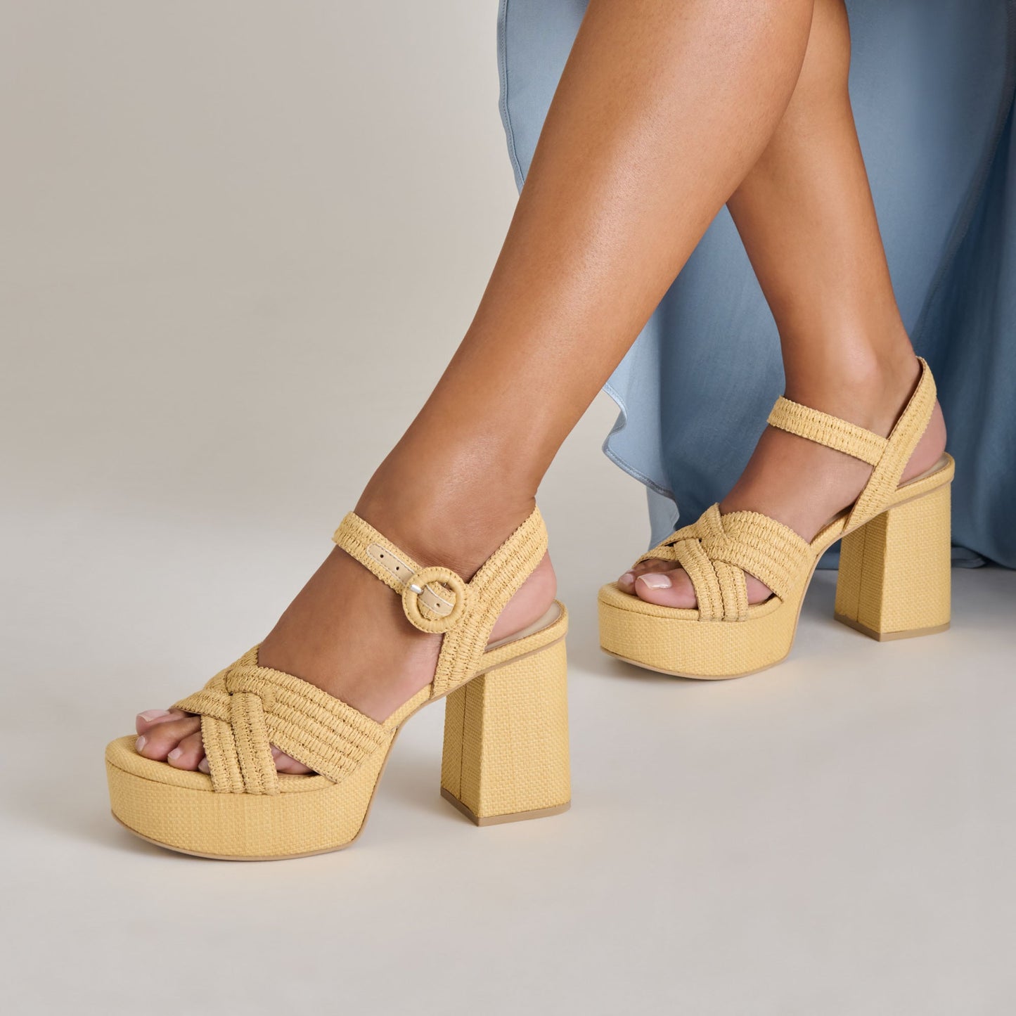Dolce Vita Bety Lt Natural Raffia Heels