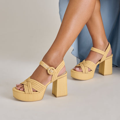 Dolce Vita Bety Lt Natural Raffia Heels