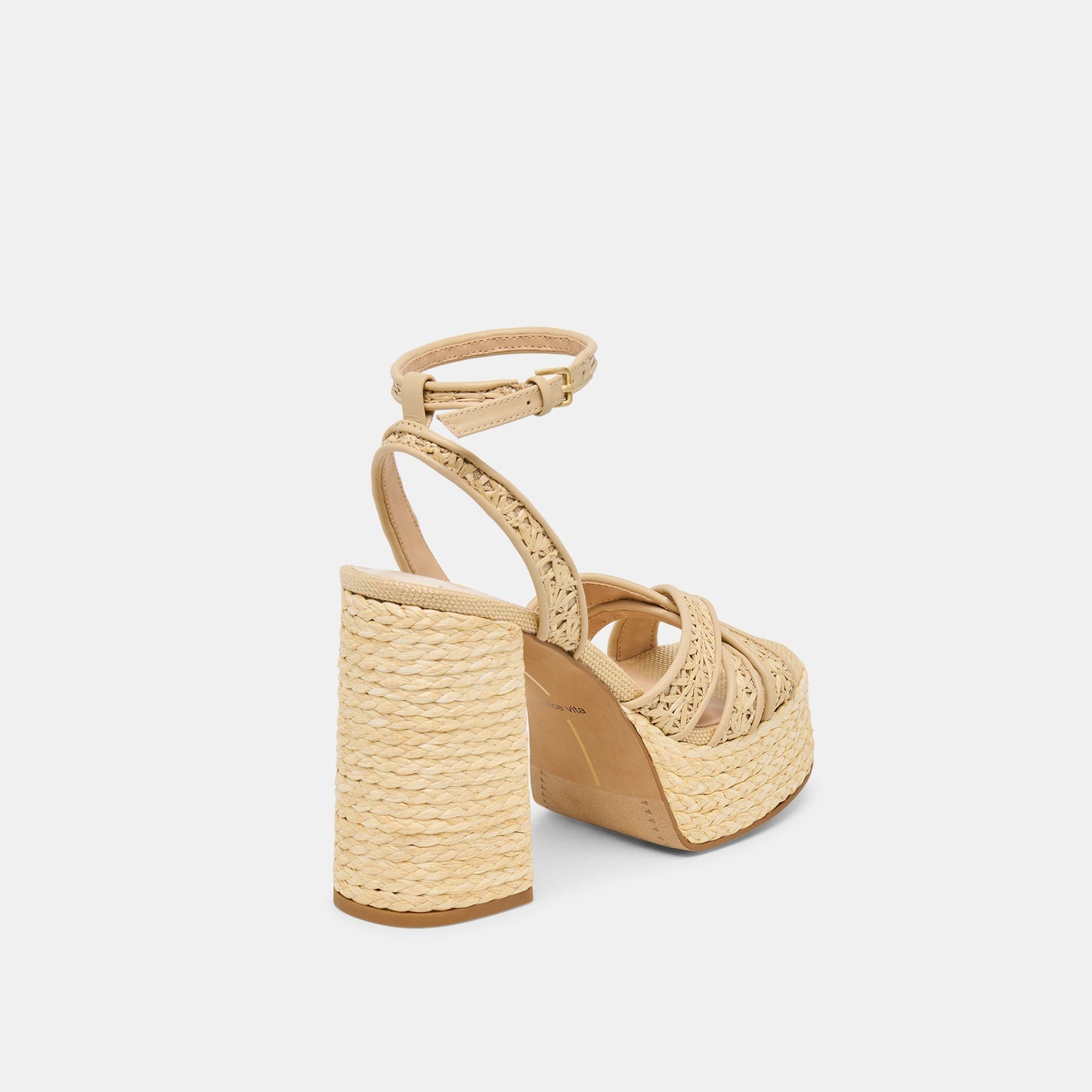 Dolce Vita Danila Lt Natural Cross Hatch Raffia Heels