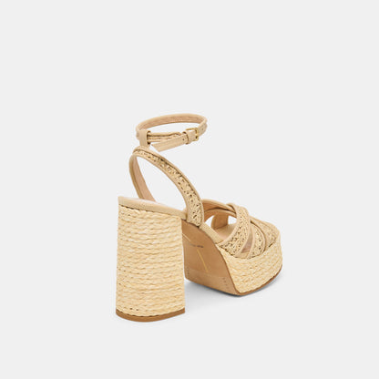 Dolce Vita Danila Lt Natural Cross Hatch Raffia Heels