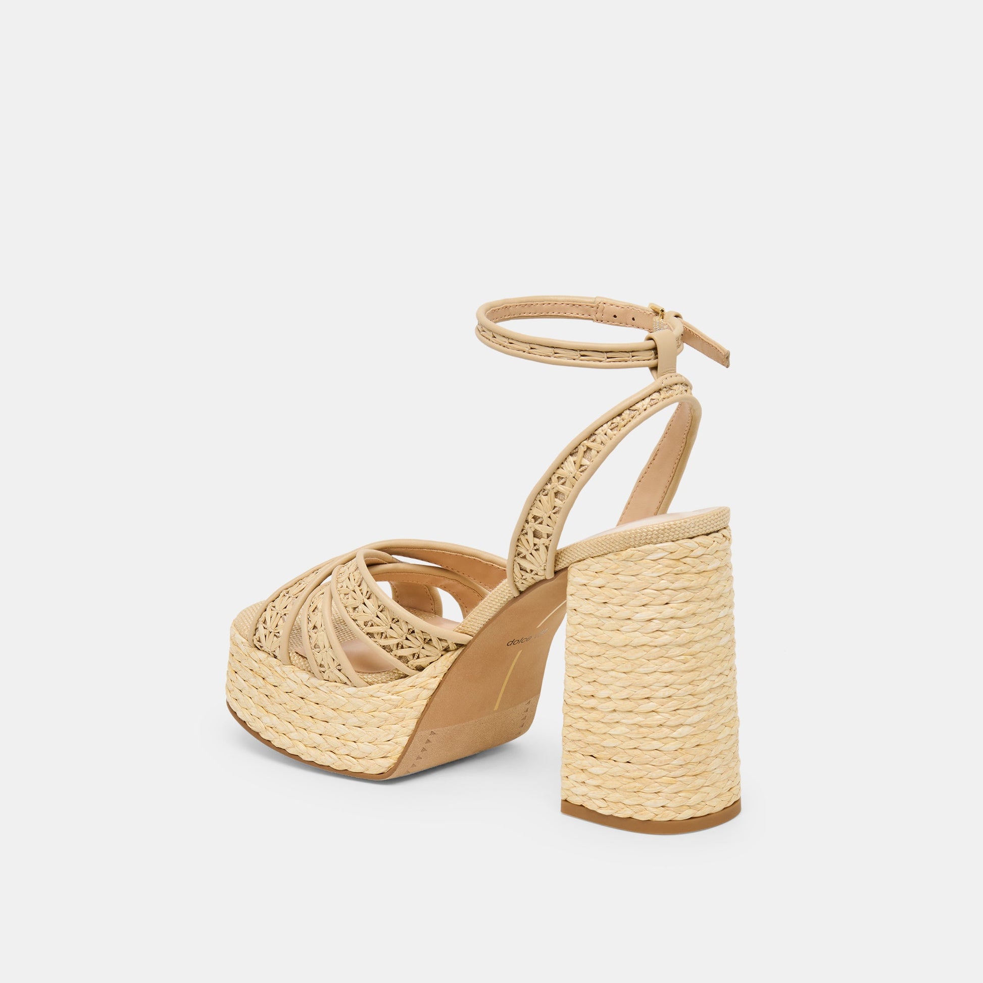 Dolce Vita Danila Lt Natural Cross Hatch Raffia Heels