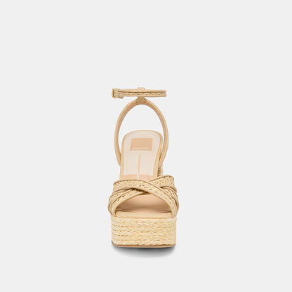 Dolce Vita Danila Lt Natural Cross Hatch Raffia Heels