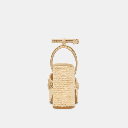 Dolce Vita Danila Lt Natural Cross Hatch Raffia Heels