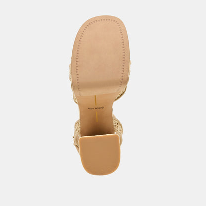 Dolce Vita Danila Lt Natural Cross Hatch Raffia Heels