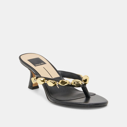 Dolce Vita Daksie Black Leather Heels
