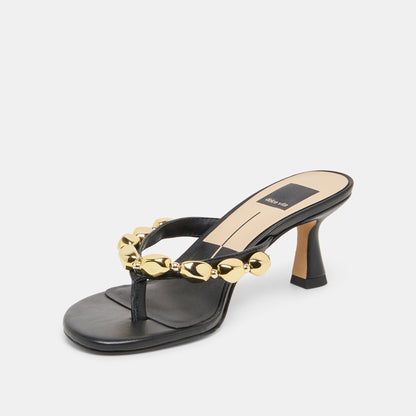 Dolce Vita Daksie Black Leather Heels