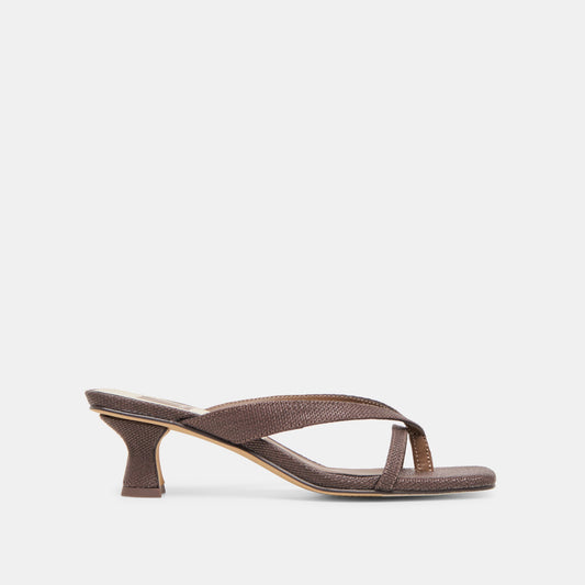 Dolce Vita Brevel Chocolate Raffia Heels