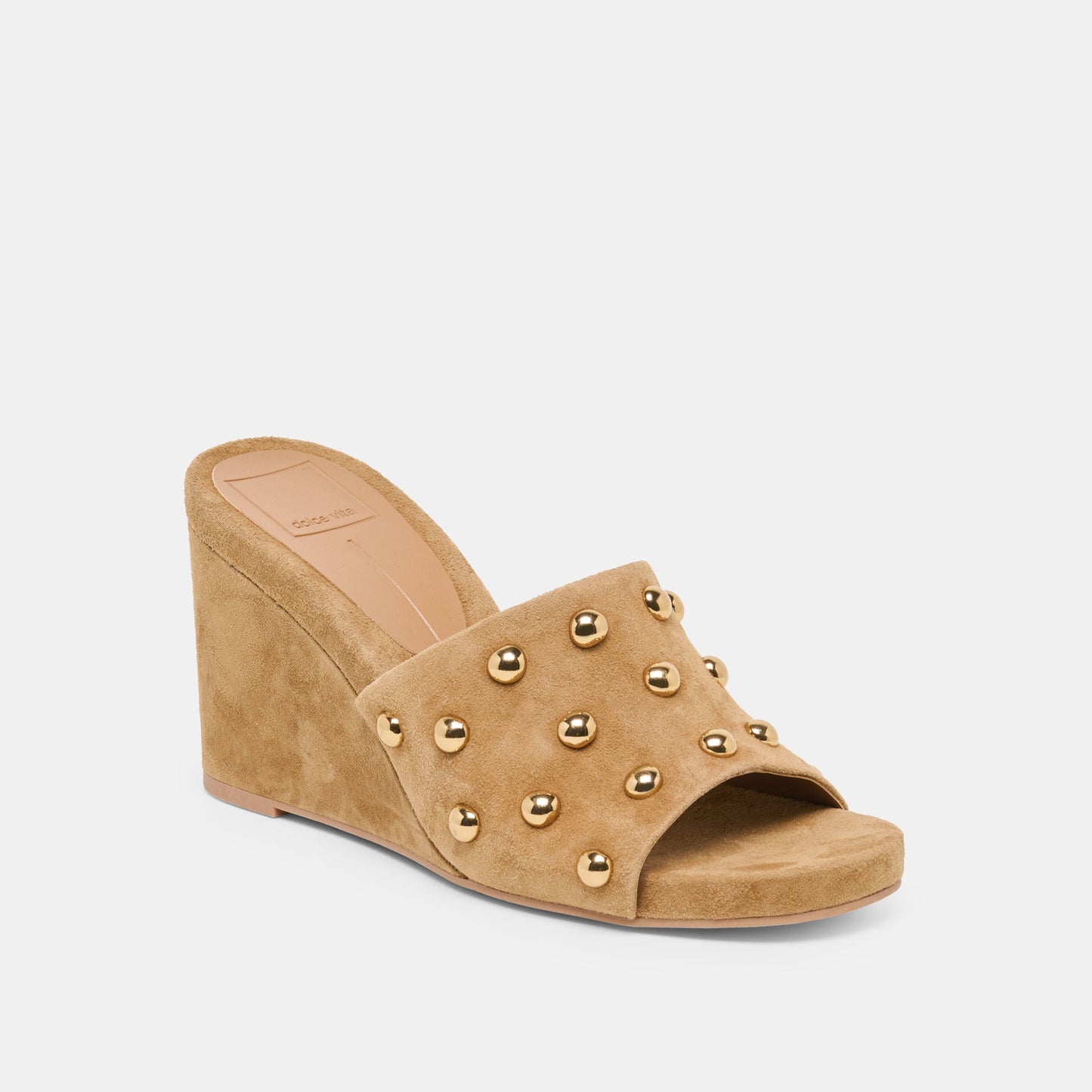 Dolce Vita Holta Stud Lt Brown Suede Wedges