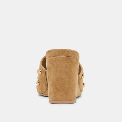 Dolce Vita Holta Stud Lt Brown Suede Wedges