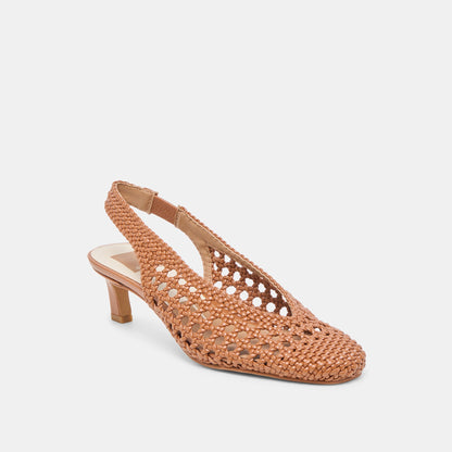 Dolce Vita Fawne Saddle Woven Stella Heels