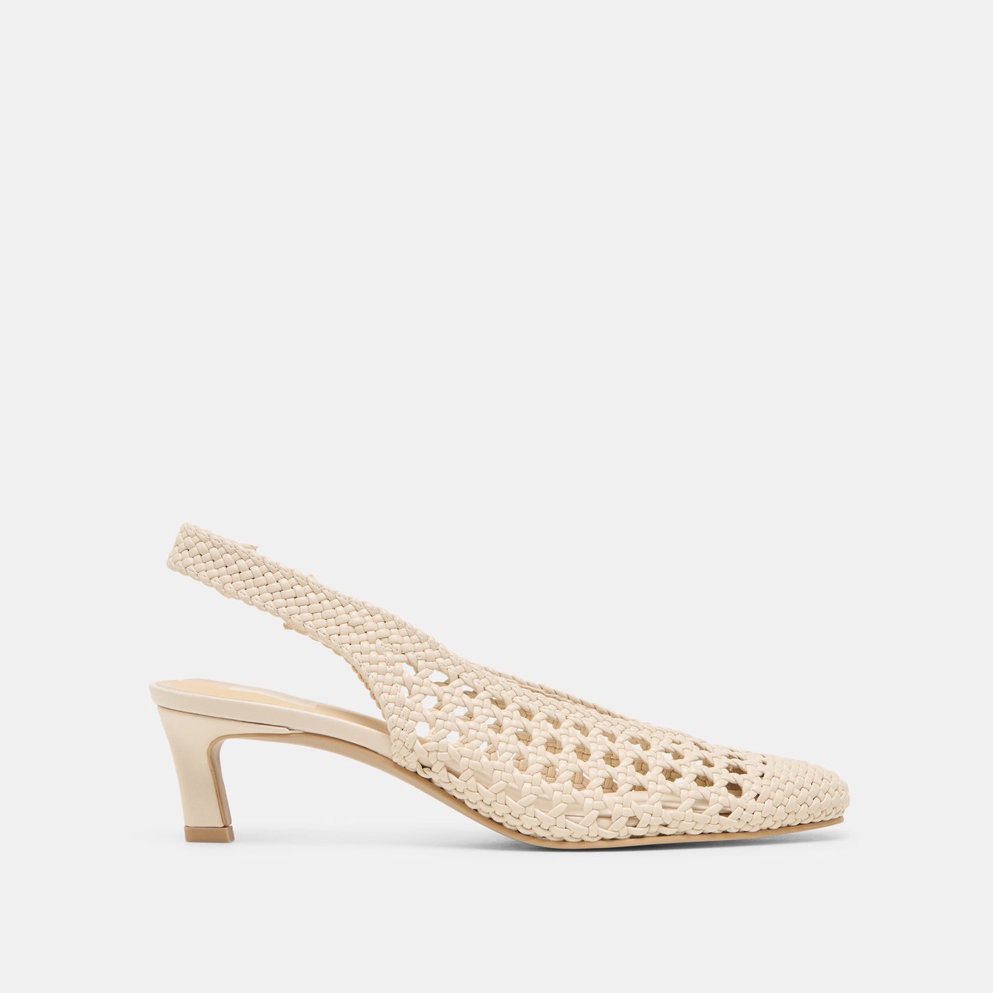 Dolce Vita Fawne Creme Woven Stella Heels
