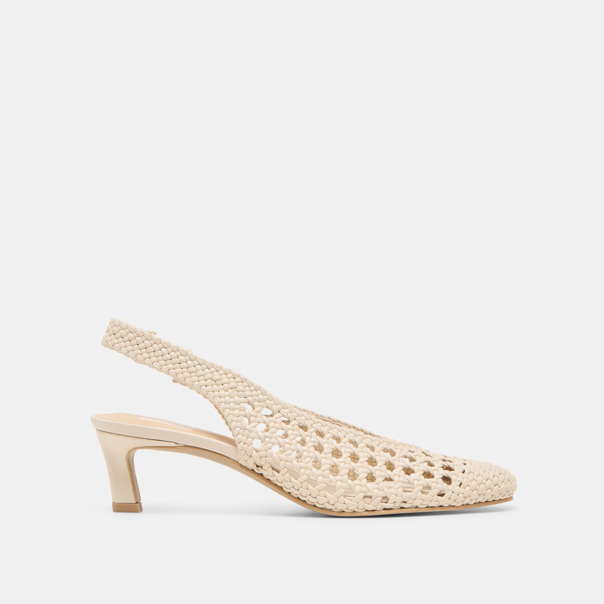 Dolce Vita Fawne Creme Woven Stella Heels