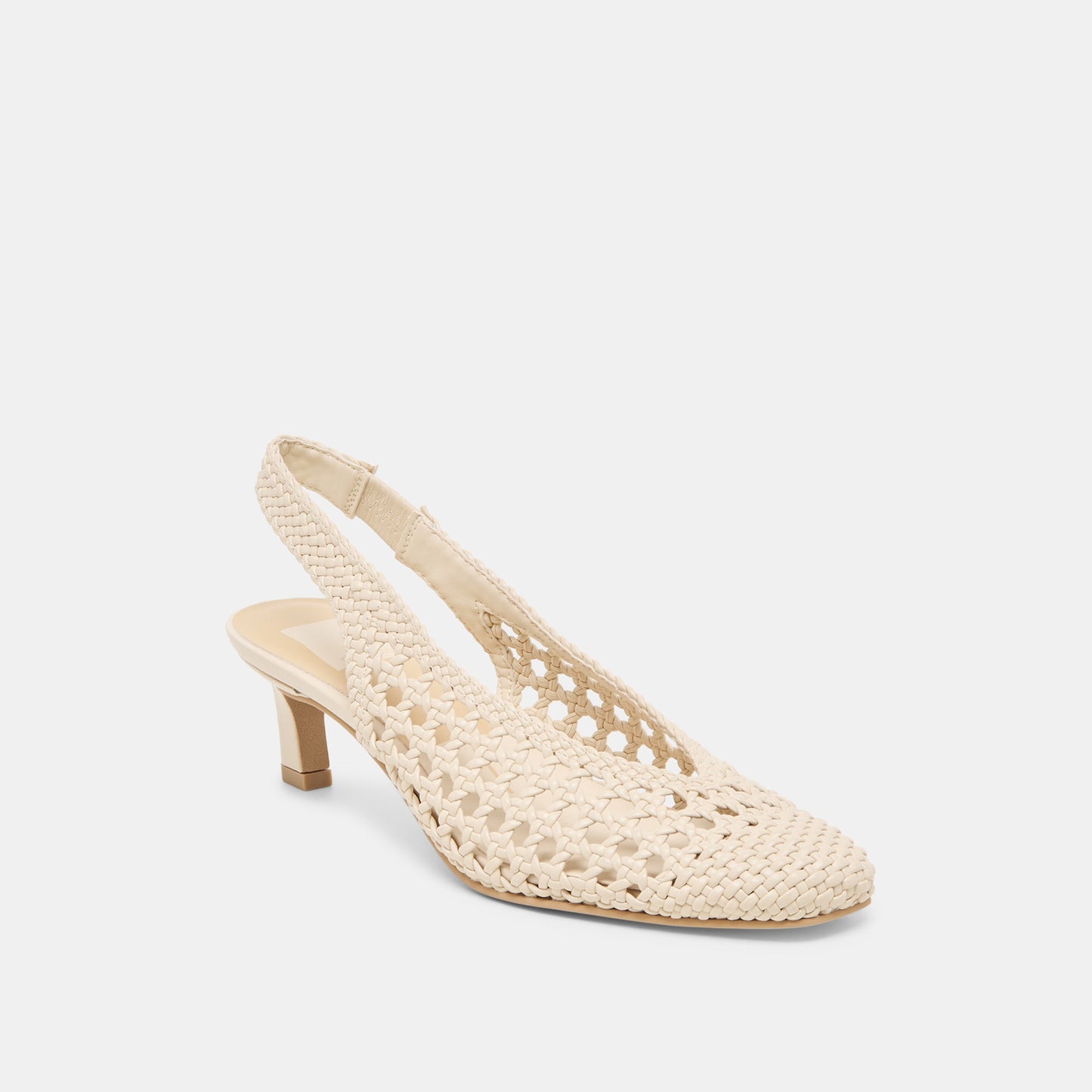 Dolce Vita Fawne Creme Woven Stella Heels