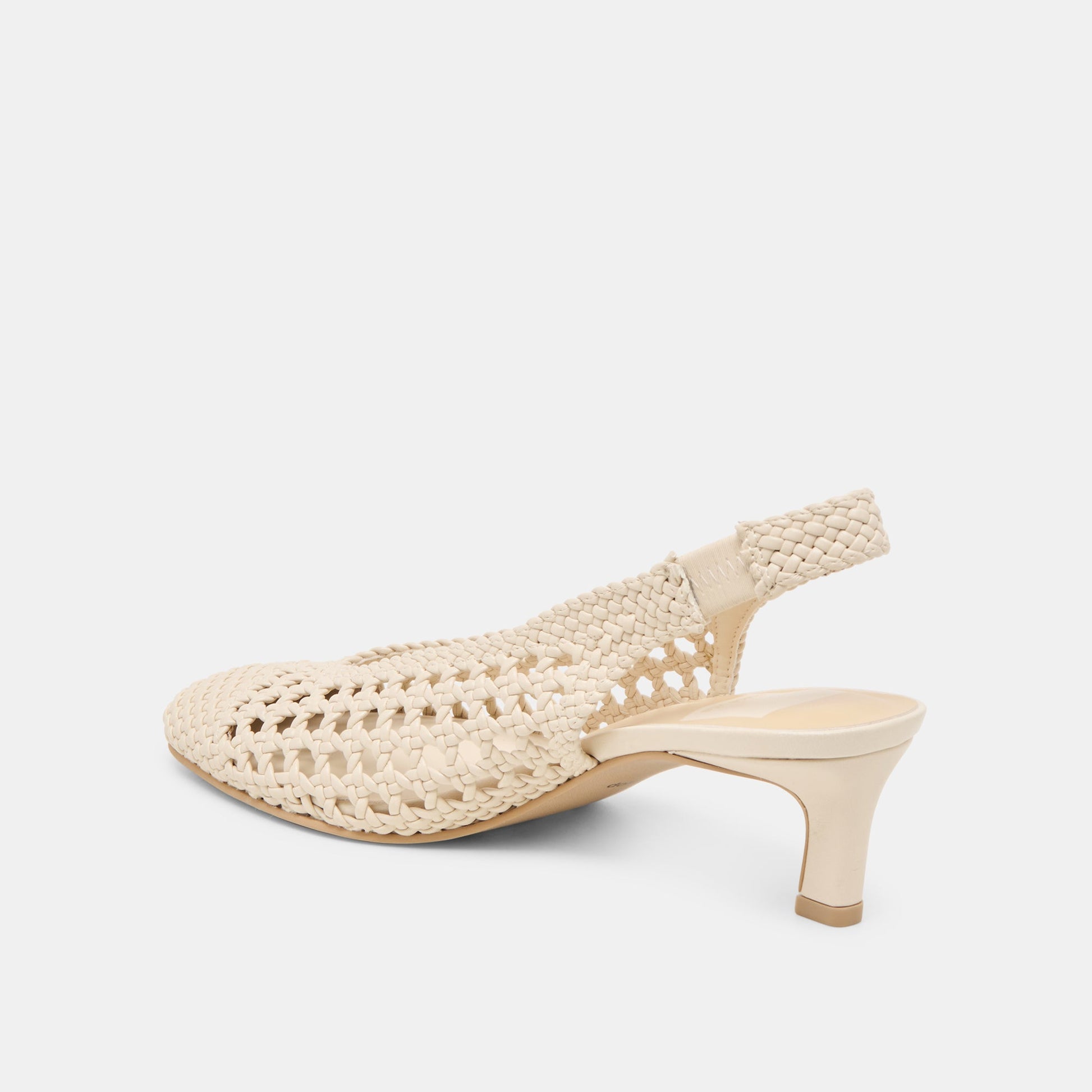 Dolce Vita Fawne Creme Woven Stella Heels