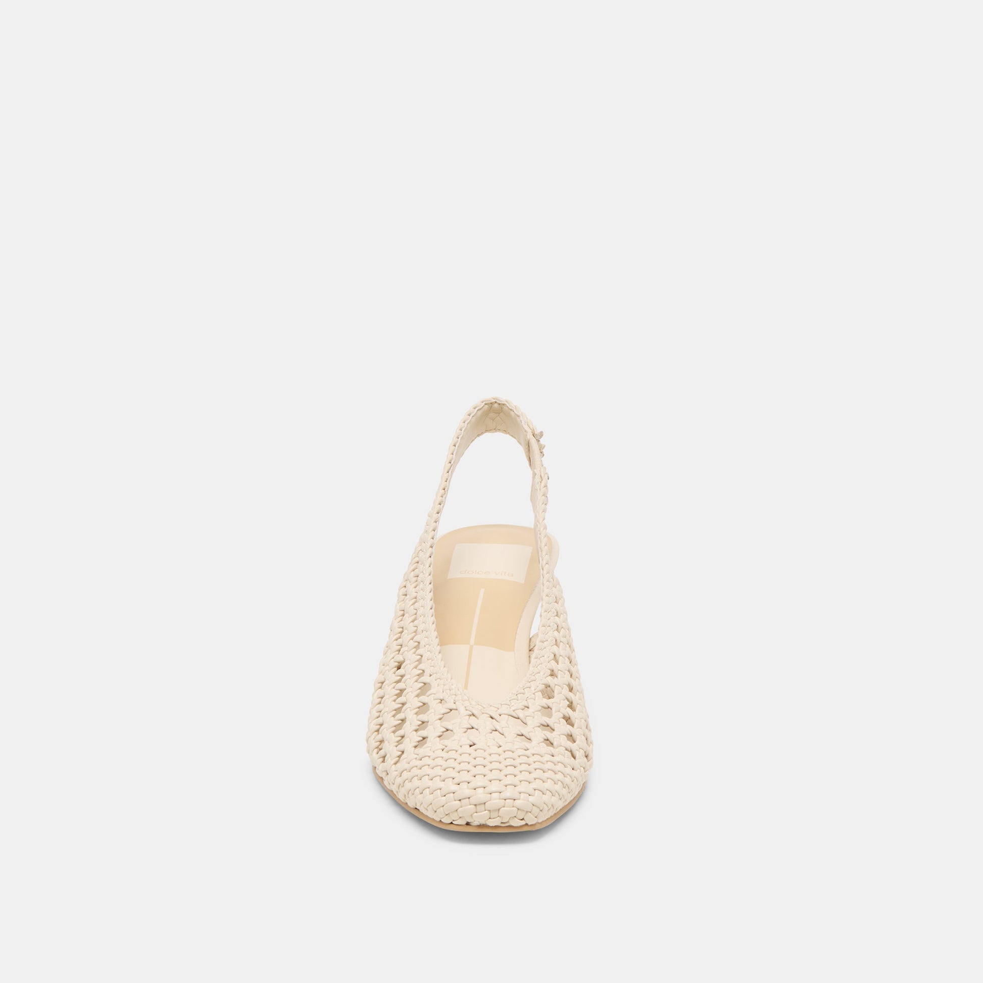 Dolce Vita Fawne Creme Woven Stella Heels