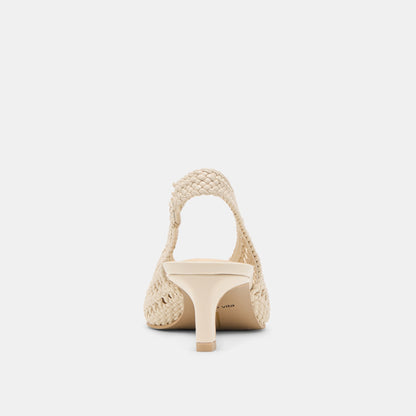 Dolce Vita Fawne Creme Woven Stella Heels