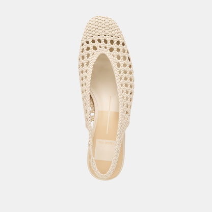Dolce Vita Fawne Creme Woven Stella Heels