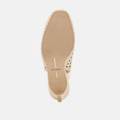 Dolce Vita Fawne Creme Woven Stella Heels