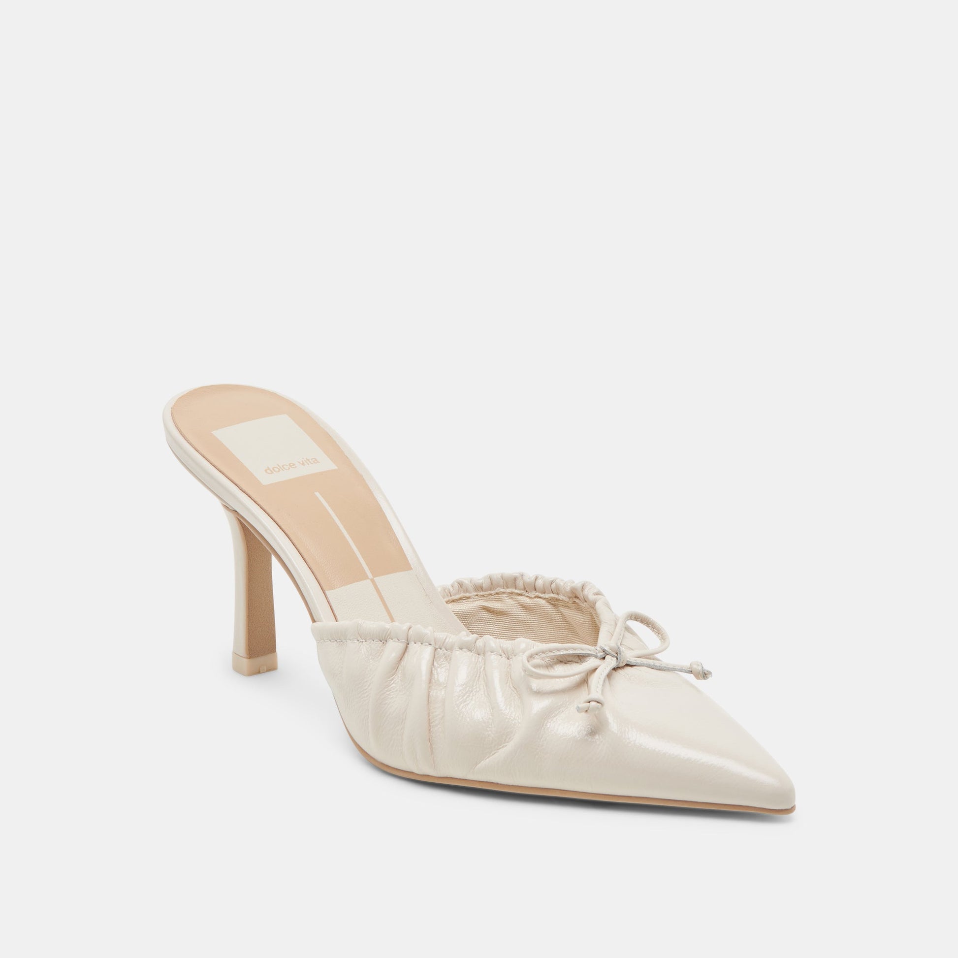 Dolce Vita KAIRI HEELS IVORY CRINKLE PATENT
