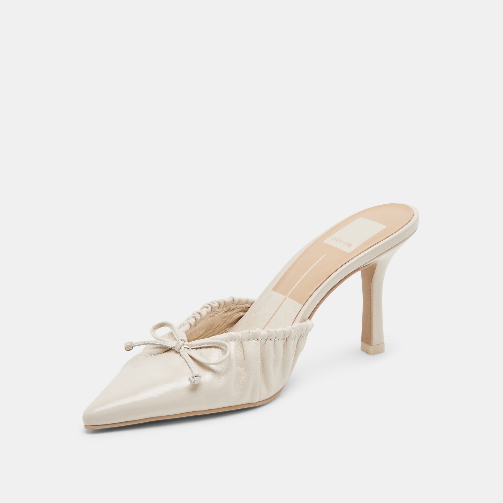 Dolce Vita KAIRI HEELS IVORY CRINKLE PATENT