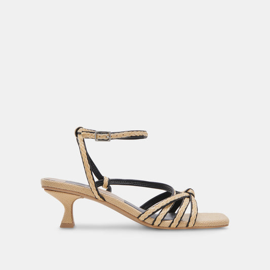Dolce Vita BEV BRAID WIDE HEELS BLACK NATURAL JUTE